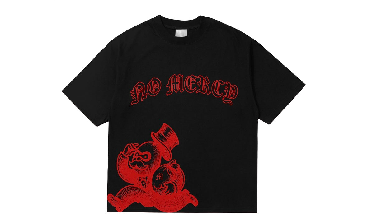 Black red nomercy shirt